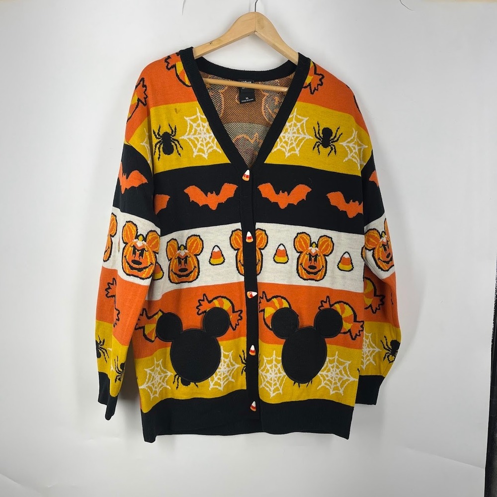 Disney Her Universe Hot Topic Halloween Mickey Mouse Pumpkin Cardigan XL Orange